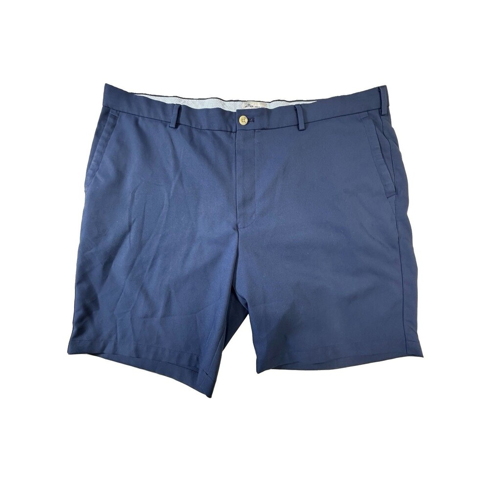 Peter Millar Shorts Men's 42 9" Inseam Navy Blue Golf Polyester Stretch